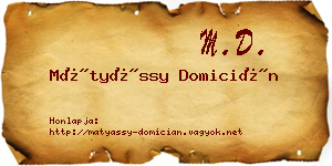 Mátyássy Domicián névjegykártya